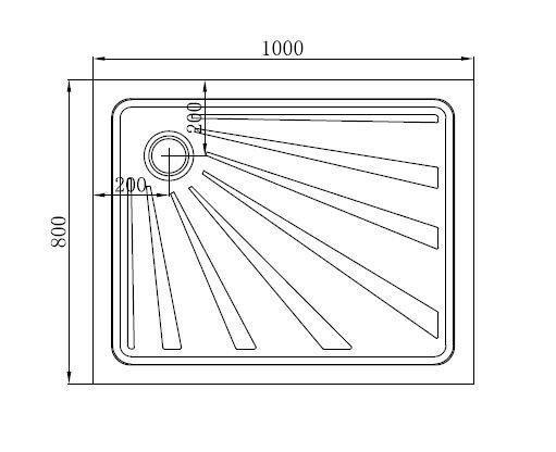 DUSCHTASSE Weiß   - Weiß, KONVENTIONELL, Kunststoff (100/12,5/80cm) - Sanotechnik