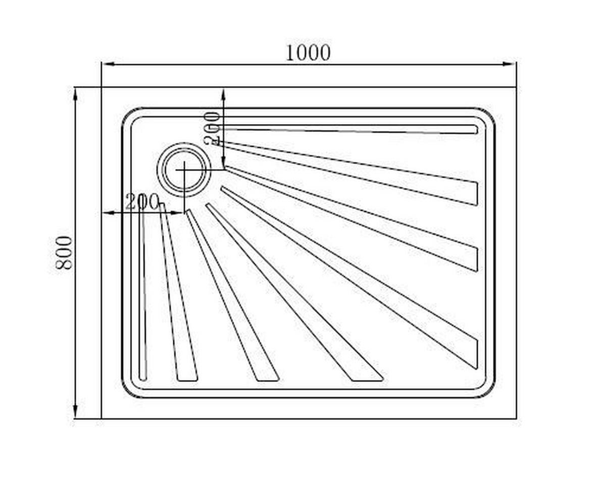 DUSCHTASSE Weiß   - Weiß, KONVENTIONELL, Kunststoff (100/12,5/80cm) - Sanotechnik