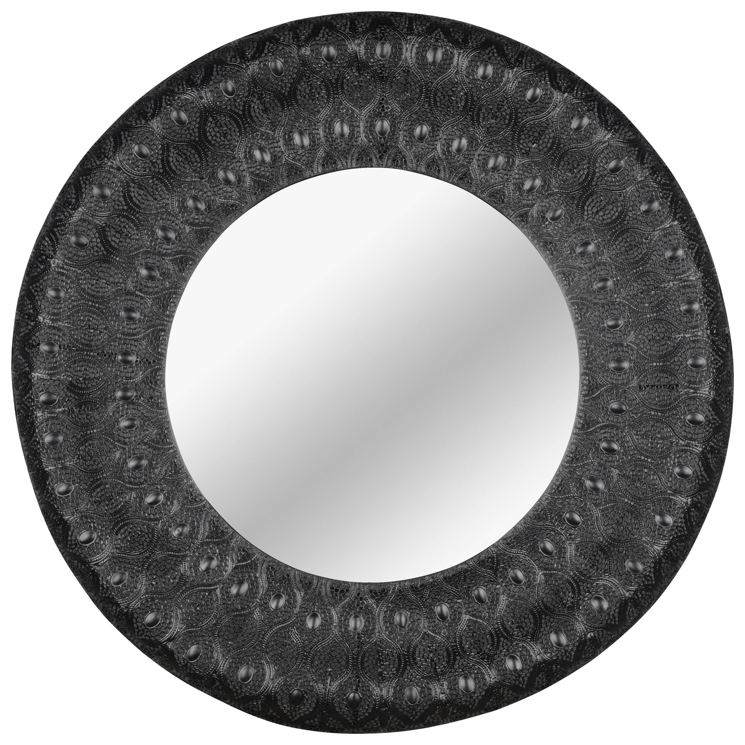 WANDSPIEGEL  - Schwarz, MODERN, Glas/Metall (80/80/7cm)