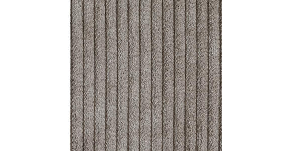 ECKSOFA Taupe Cord Rücken echt, Kopfteilverstellung, Sitzvorzug  - Taupe/Schwarz, KONVENTIONELL, Textil/Metall (257/170cm) - Carryhome