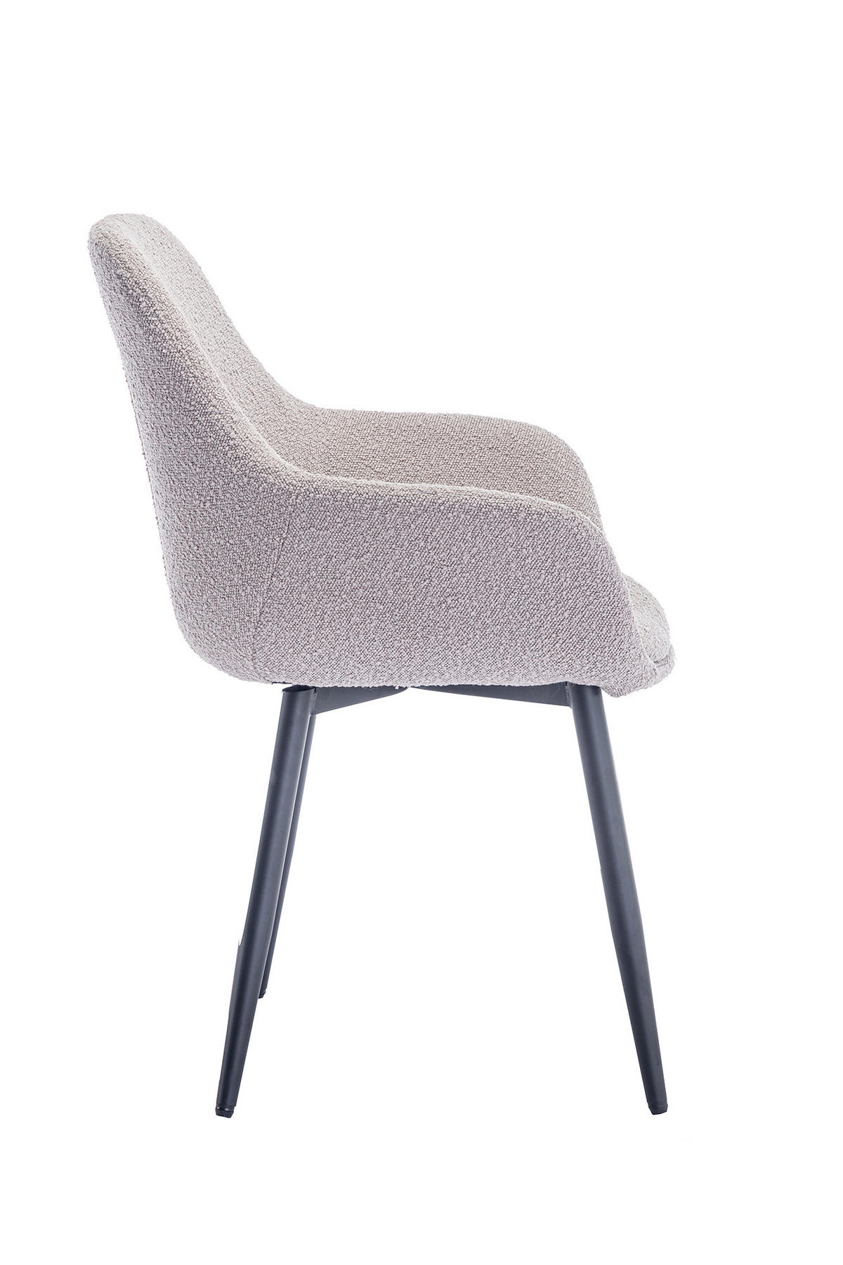 STUHL-SET 2 Stück  in Bouclé Textil  - Taupe/Schwarz, MODERN, Textil/Metall (64/86/59cm) - Livetastic