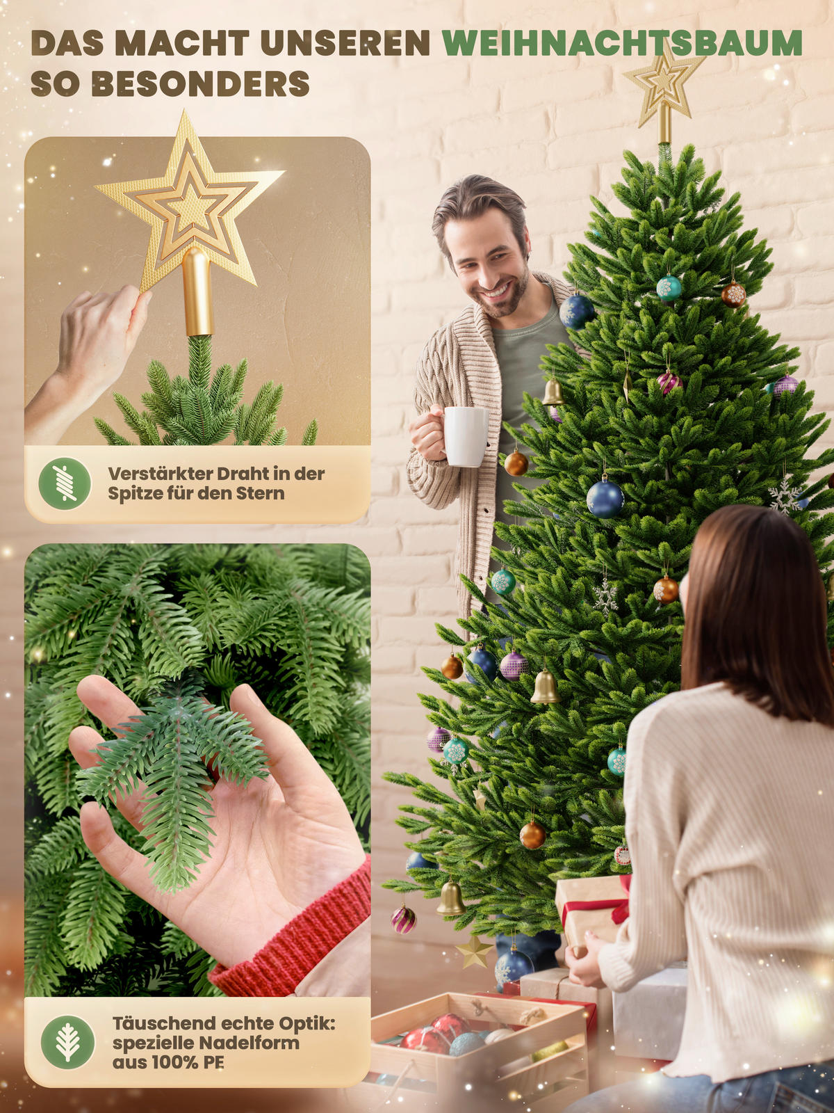 WEIHNACHTSBAUM 210 cm  - Grün, Basics, Holz/Kunststoff (132/210cm)
