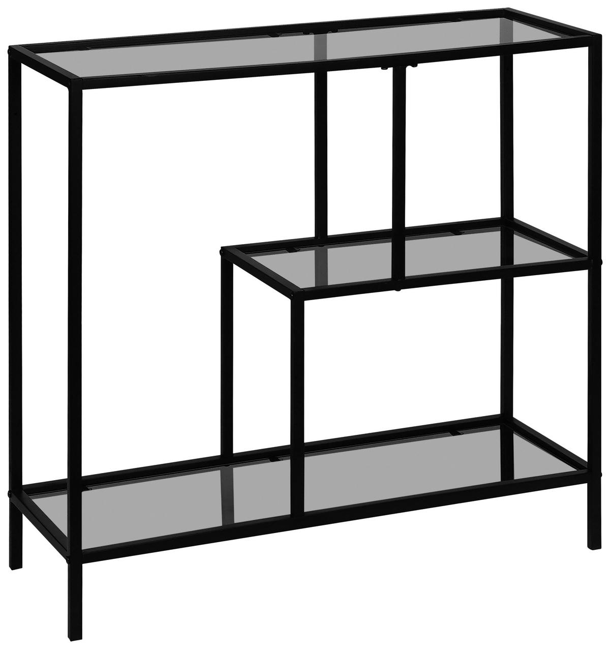 REGAL Grau, Schwarz  - Schwarz/Grau, Basics, Glas/Metall (80/79,5/30cm) - Xora