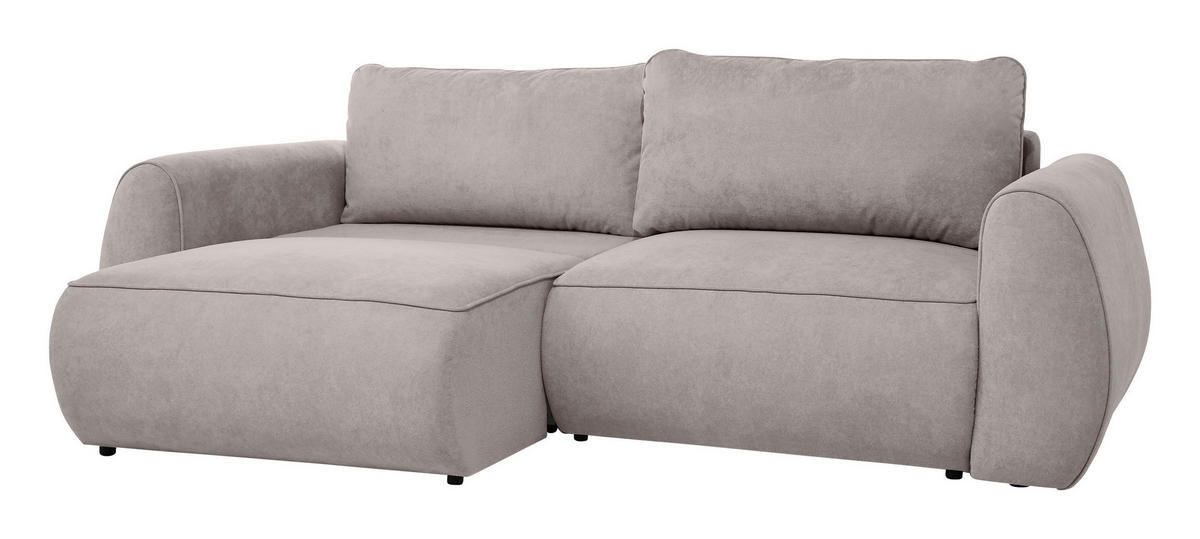 SCHLAFSOFA Chenille Cappuccino  inkl. Zierkissen, Rückenkissen, Bettkasten, Schlaffunktion, Rücken echt, Liegefläche im Originalstoff  - Schwarz/Cappuccino, KONVENTIONELL, Kunststoff/Textil (257/96/110cm) - Milino