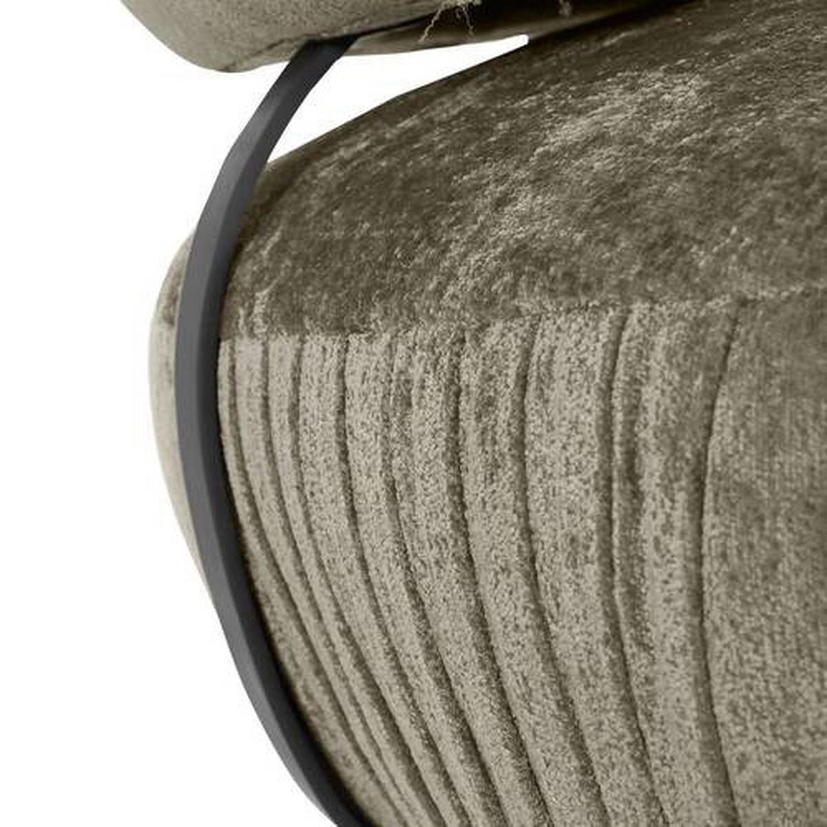 BIGSOFA in Chenille Taupe  - Taupe/Schwarz, Design, Holz/Textil (245/85/110cm) - Landscape