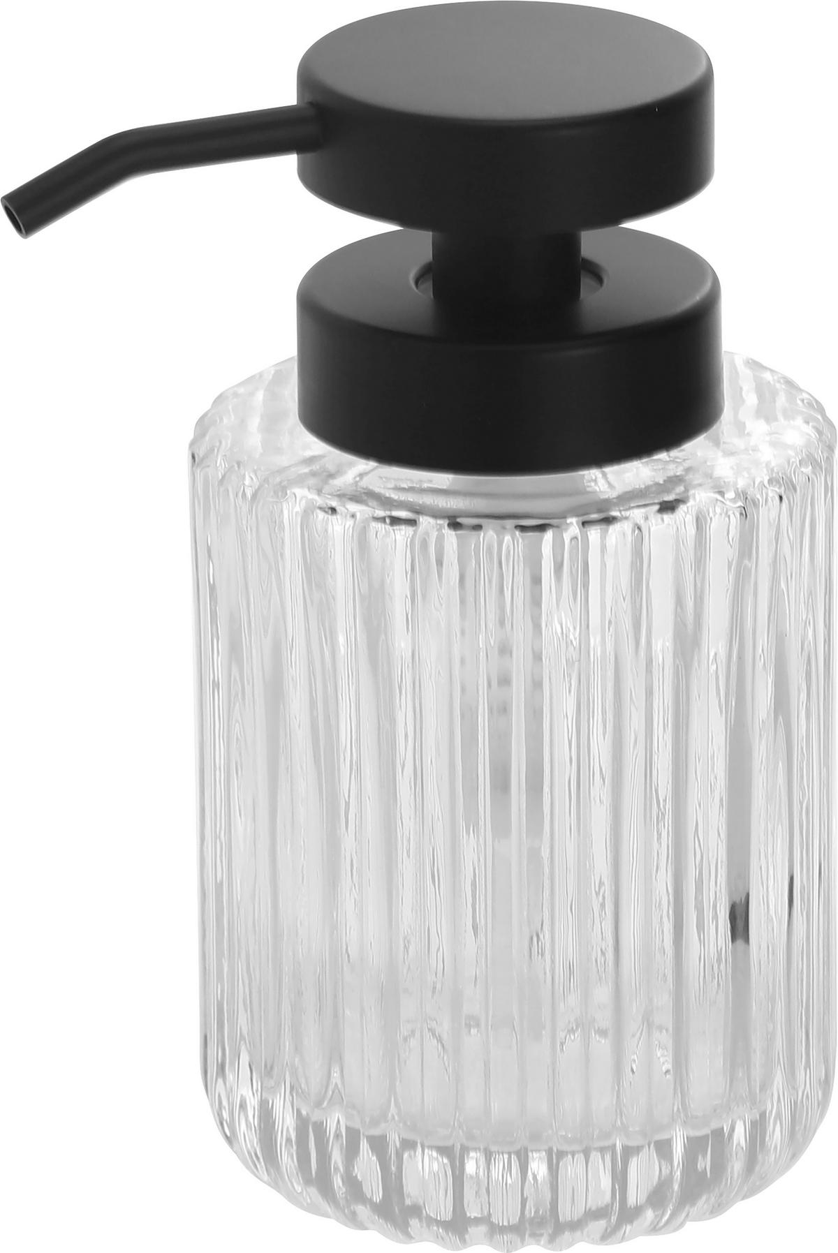 SEIFENSPENDER Kunststoff, Glas  - Klar/Schwarz, Basics, Glas/Kunststoff (7,8/14,5cm) - Homeware