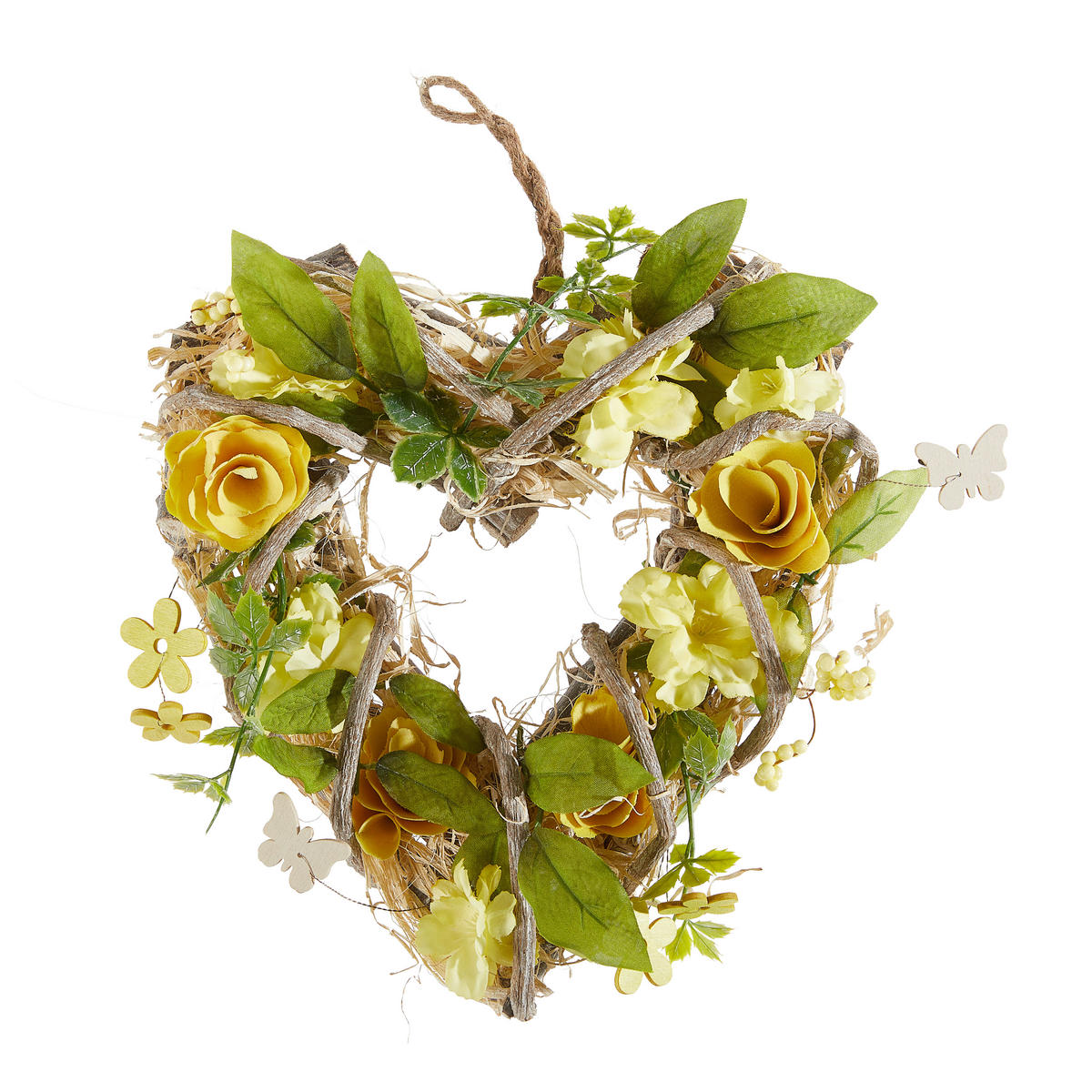 FRÜHLINGSKRANZ - Gelb/Grün, Lifestyle, Naturmaterialien/Holz (23/25cm)