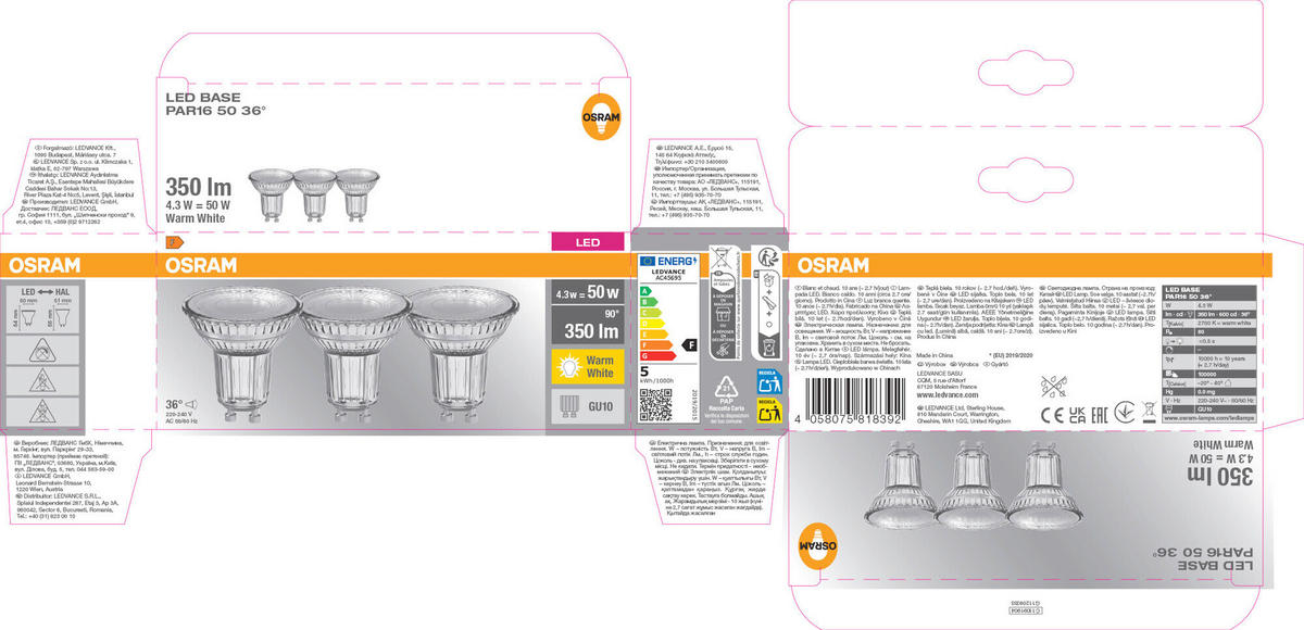 LED-LEUCHTMITTEL  - Klar, Basics, Glas (5/5,4cm) - Osram