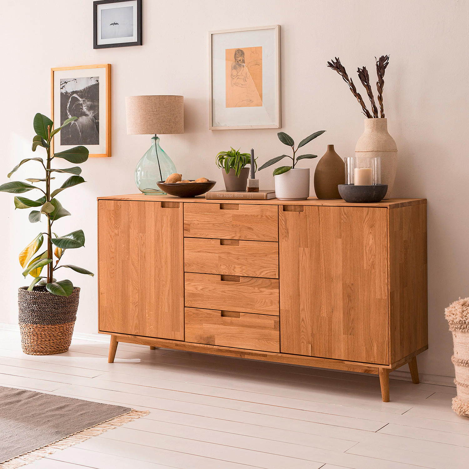 SIDEBOARD Wildeiche  160/89,1/40 cm  - Wildeiche, Natur, Holz (160/89,1/40cm) - Lomoco