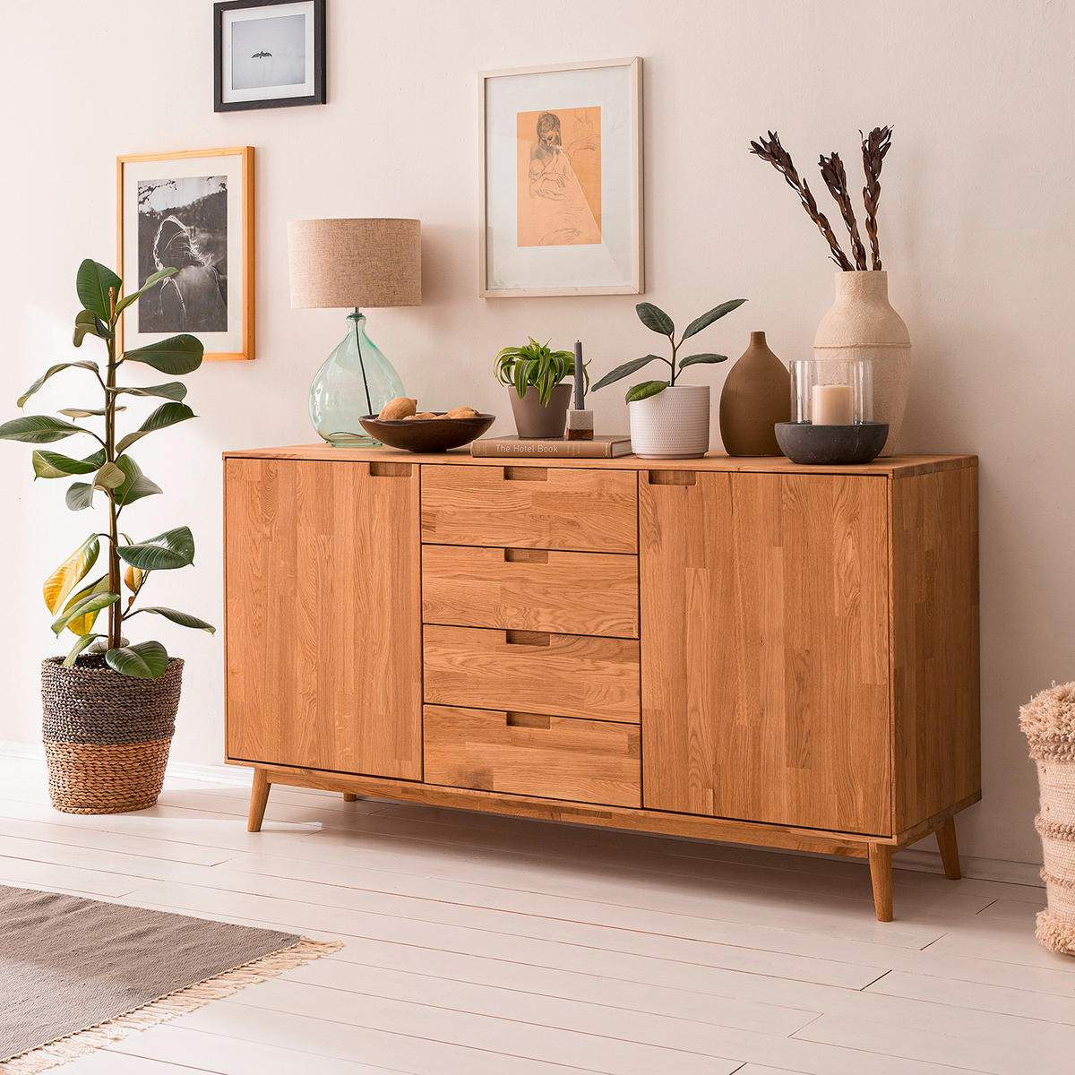 SIDEBOARD Wildeiche  160/89,1/40 cm  - Wildeiche, Natur, Holz (160/89,1/40cm) - home24