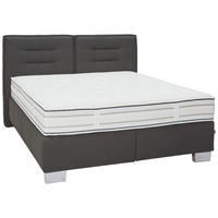 BOXSPRINGBETT 160/200 cm  in Schwarz  - Chromfarben/Schwarz, KONVENTIONELL, Textil (160/200cm) - Dieter Knoll