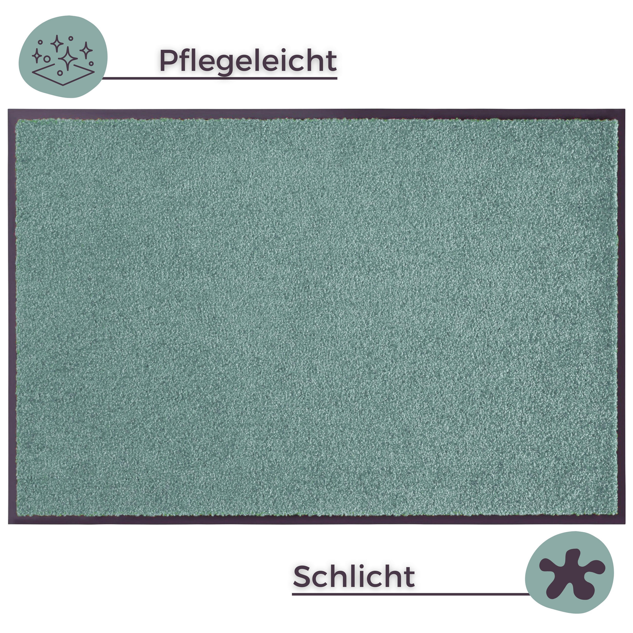 SCHMUTZFANGMATTE  60/90 cm  Grün  Uni  - Grün, Basics, Kunststoff/Textil (60/90cm) - Hanse Home