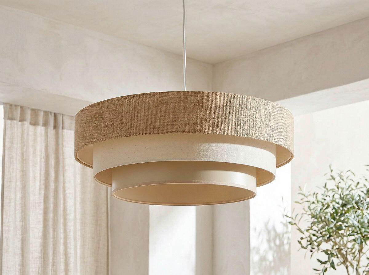 HÄNGELEUCHTE Boho 60/89 cm   - Beige/Karamell, Design, Kunststoff/Textil (60/89cm)