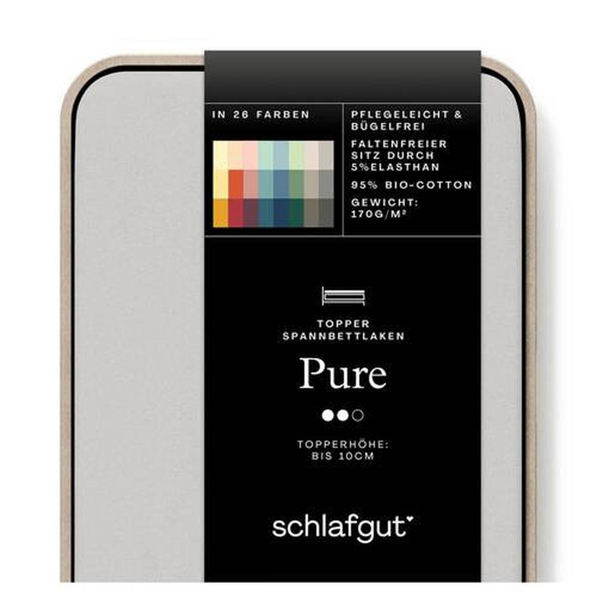 TOPPER-SPANNBETTTUCH PURE Jersey  - Hellgrau, Basics, Textil (180-200/200-220cm) - Schlafgut