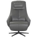 RELAXSESSEL Echtleder Nierenkissen, Nackenkissen    - Dunkelgrau/Schwarz, Design, Leder/Metall (74/86-162/88-114cm) - Xora