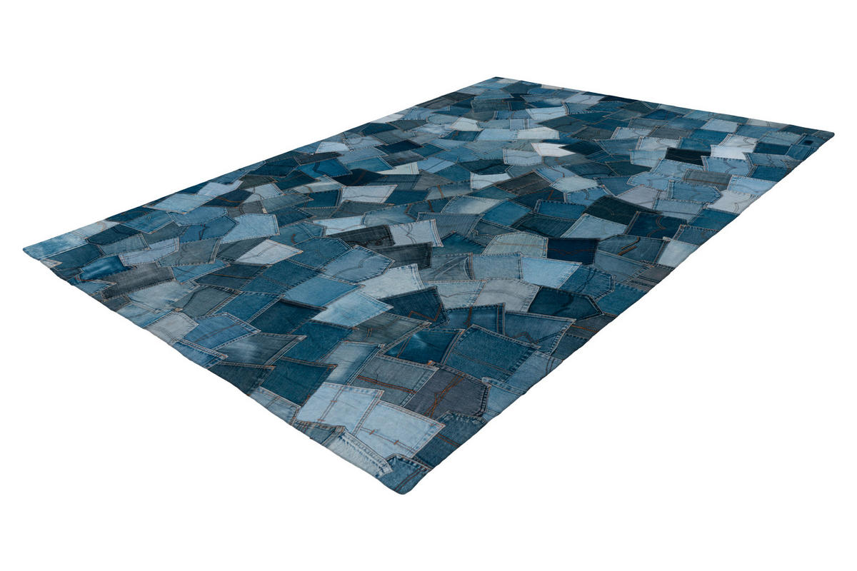 FLACHWEBETEPPICH 80/150 cm My Denim Pocke Blau  - Blau, Basics, Textil (80/150cm) - Obsession