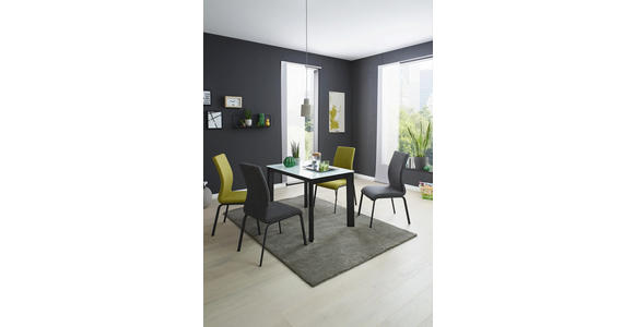 ESSTISCH rechteckig Grau, Schwarz - Schwarz/Grau, Design, Glas/Metall (110(155)/70/77cm) - Dieter Knoll