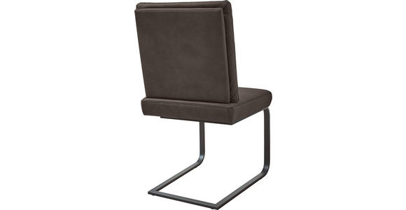 SCHWINGSTUHL in Stahl Mikrofaser - Graubraun/Schwarz, Design, Textil/Metall (46/92/60cm) - Dieter Knoll