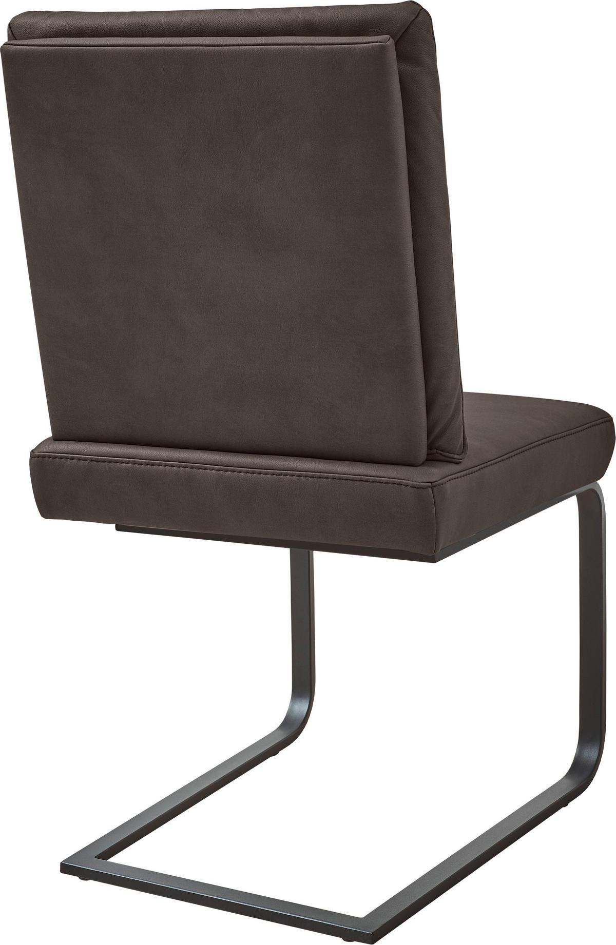 SCHWINGSTUHL  in Stahl Mikrofaser  - Graubraun/Schwarz, Design, Textil/Metall (46/92/60cm) - Dieter Knoll