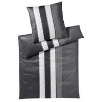 BETTWÄSCHESET Makosatin 160/210 cm  70 cm/50 cm  - Anthrazit/Schwarz, Design, Naturmaterialien/Textil (160/210cm) - Joop!