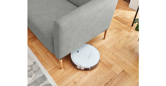 ECKSOFA  in Flachgewebe Grauweiß  238/186 cm  - Eichefarben/Grauweiß, Design, Holz/Textil (238/186cm) - Valnatura