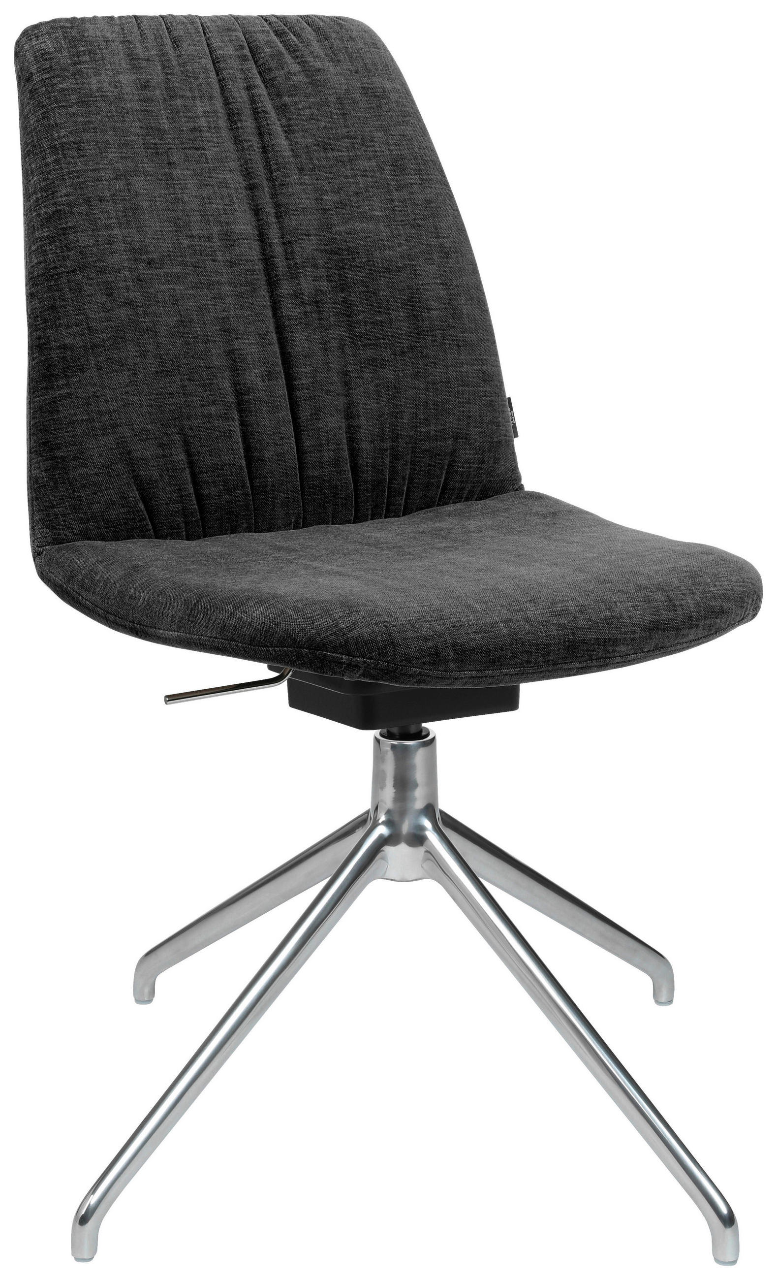 STUHL  in Stahl Velours  - Anthrazit, Design, Textil/Metall (46/81,5-84,5/55cm) - Johann Jakob