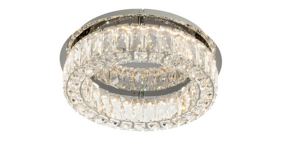 LED-DECKENLEUCHTE 40/14 cm   - Transparent, KONVENTIONELL, Glas/Metall (40/14cm) - Novel