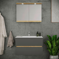 BADEZIMMER 3-teilig 110 cm  - Honigeiche/Weiss, Trend, Keramik/Holzwerkstoff (110cm) - MID.YOU