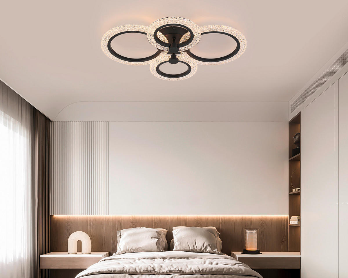 LED-DECKENLEUCHTE 59/45/9 cm   - Schwarz, Design, Kunststoff/Metall (59/45/9cm) - Novel