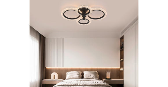 LED-DECKENLEUCHTE 59/45/9 cm   - Schwarz, Design, Kunststoff/Metall (59/45/9cm) - Novel