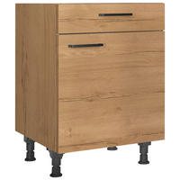 SCHUBKASTENUNTERSCHRANK 60/87/56 cm  in Eichefarben  - Eichefarben/Schwarz, MODERN, Holzwerkstoff/Metall (60/87/56cm) - Nobilia