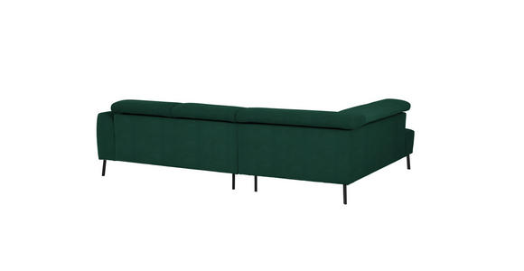 ECKSOFA in Feincord Waldgrün 205/280 cm - Waldgrün/Schwarz, Design, Textil/Metall (205/280cm) - Xora