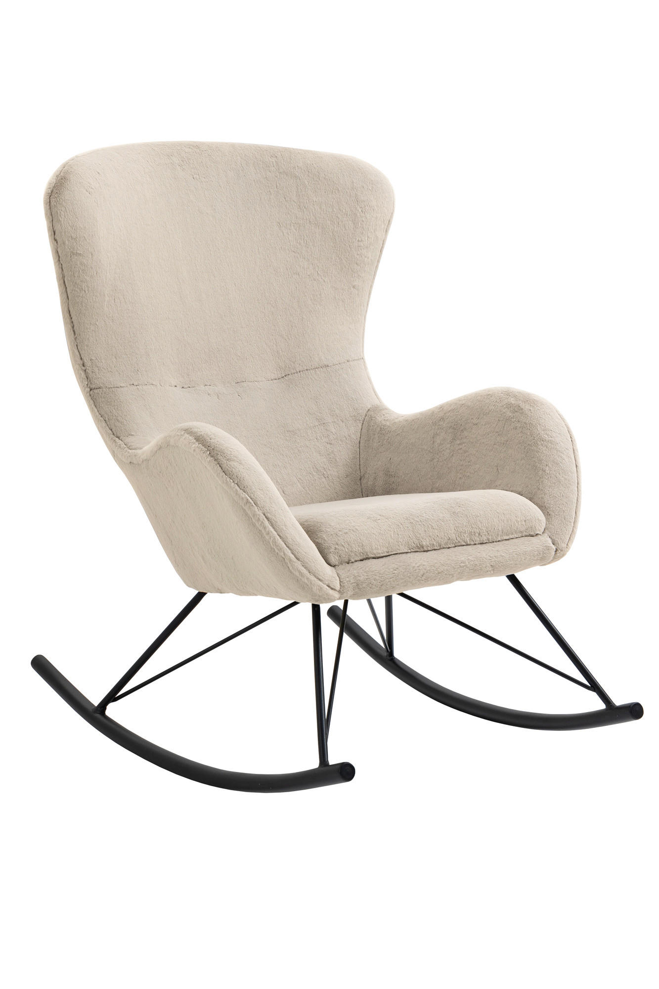 SCHAUKELSTUHL in Schwarz, Beige  - Beige/Schwarz, MODERN, Textil/Metall (70/102/94cm) - Livetastic