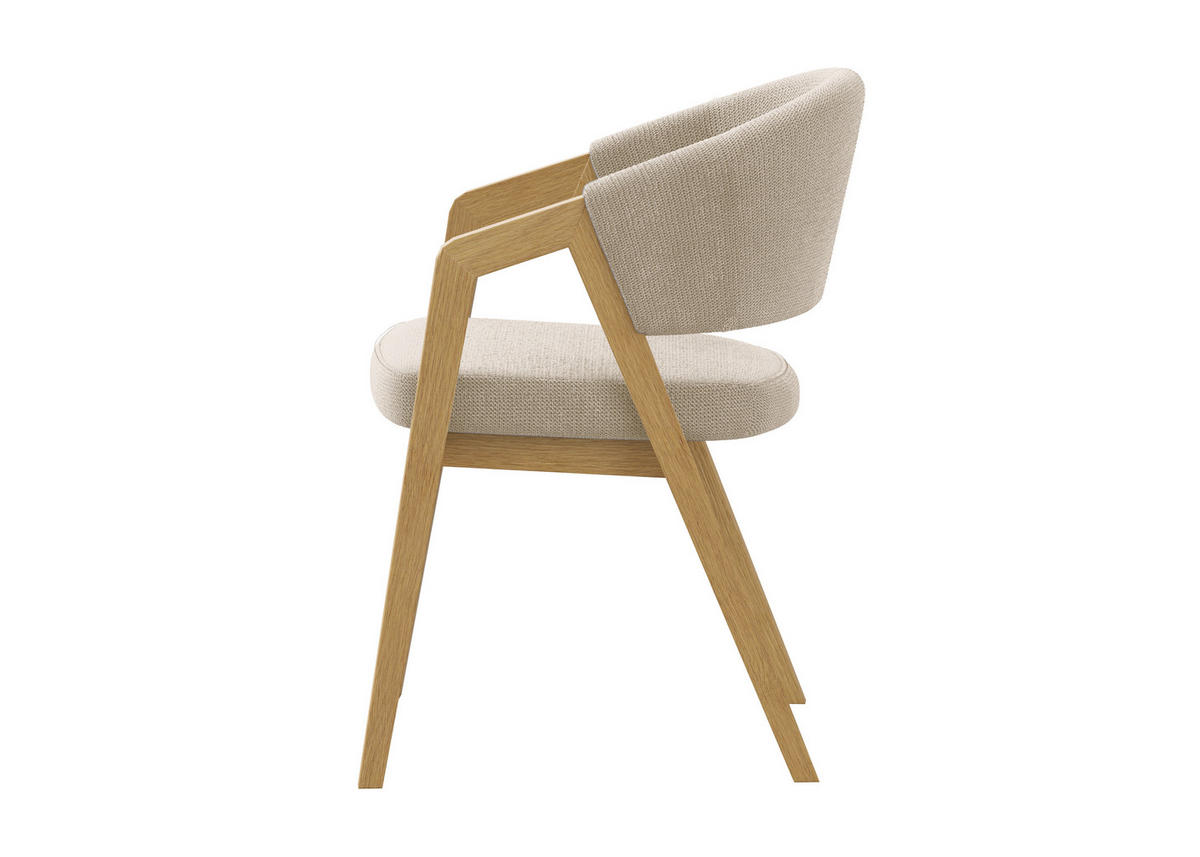 ARMLEHNSTUHL  Stoffauswahl Mikrofaser  Naturfarben, Eichefarben  - Eichefarben/Naturfarben, KONVENTIONELL, Holz/Textil (59/96/60cm) - Carryhome
