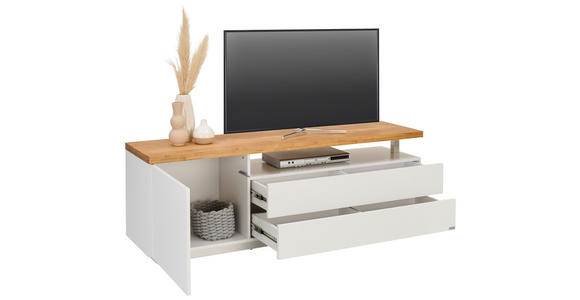 LOWBOARD  in 160/53,5/41,5 cm  - Eichefarben/Weiß, KONVENTIONELL, Holz/Holzwerkstoff (160/53,5/41,5cm) - Novel