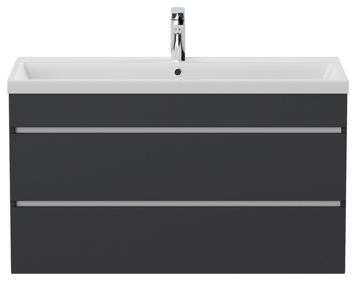 WASCHTISCHKOMBI 100 cm  - Graphitfarben, Basics, Holzwerkstoff (100cm) - MID.YOU