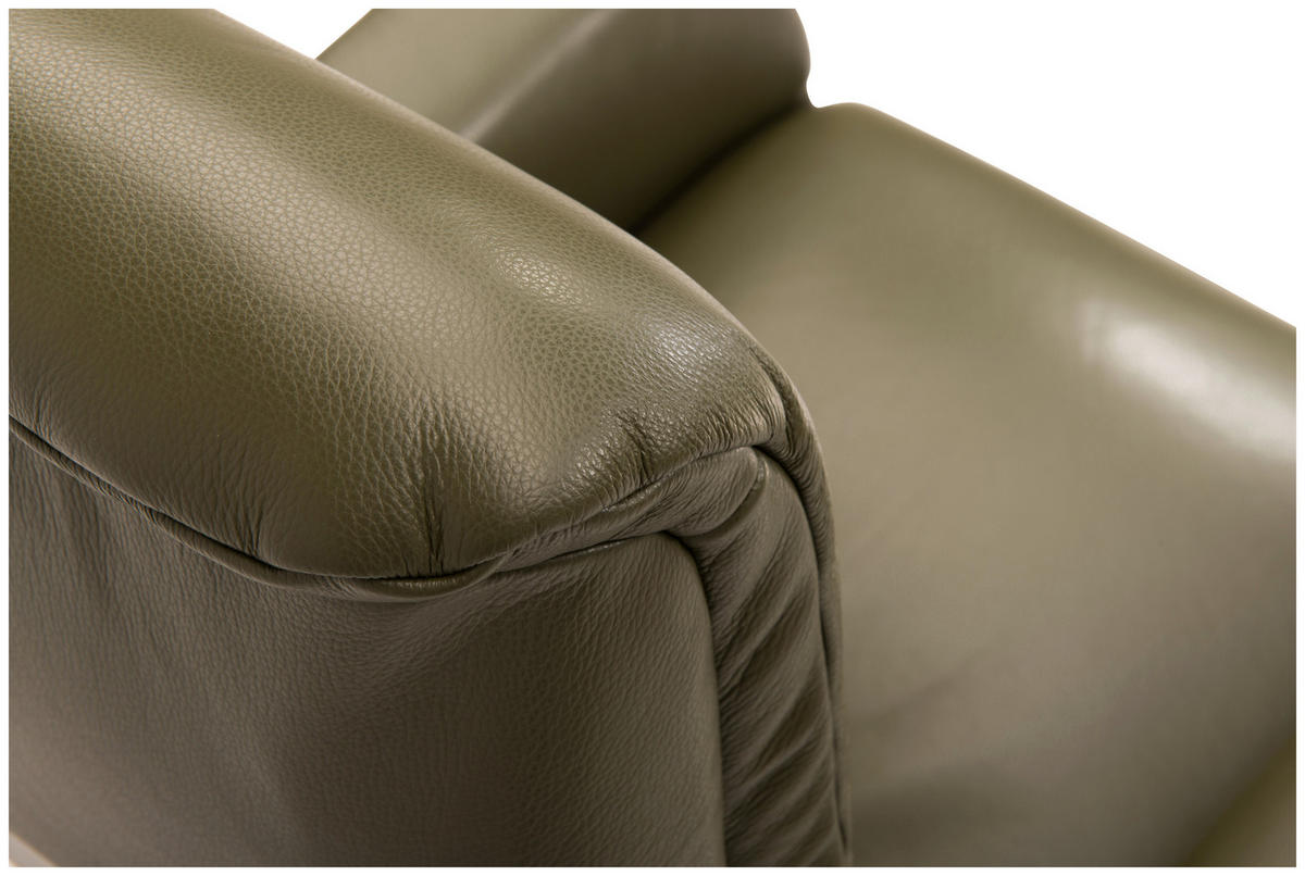 RELAXSESSEL in Leder Dunkelgrün  - Chromfarben/Dunkelgrün, Design, Leder/Metall (78/108/89cm) - Welnova