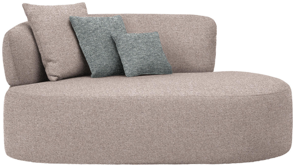 RÉCAMIERE in Flachgewebe Hellbraun, Grau, Grün  - Hellbraun/Schwarz, MODERN, Kunststoff/Textil (166/86/105cm) - Hom`in