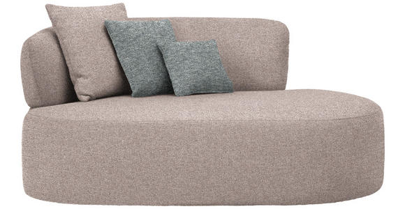 RÉCAMIERE  in Flachgewebe Hellbraun, Grau, Grün  - Hellbraun/Schwarz, MODERN, Kunststoff/Textil (166/86/105cm) - Hom`in