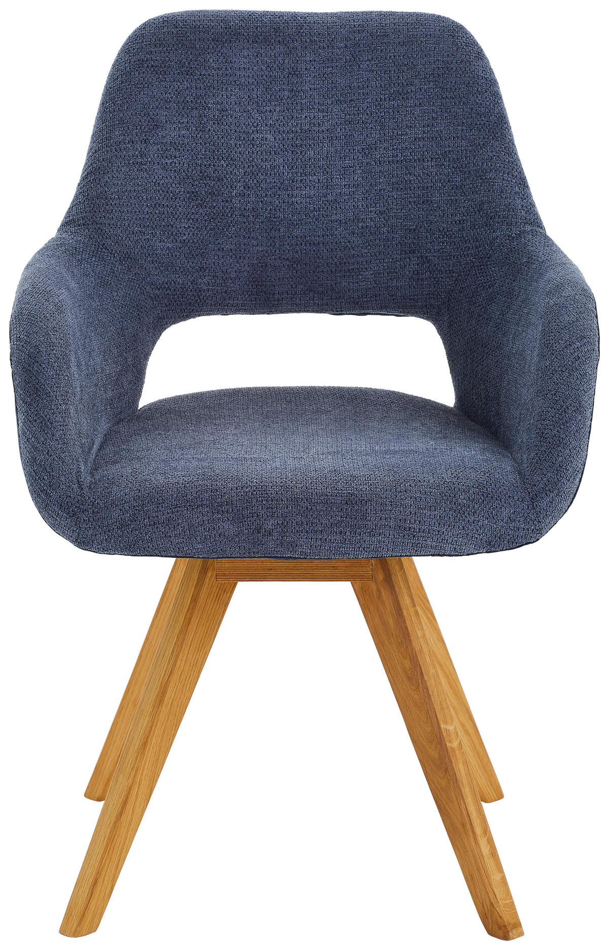 ARMLEHNSTUHL  in Flachgewebe, Mikrofaser  - Blau/Wildeiche, Design, Holz/Textil (56/86/64cm) - Lomoco