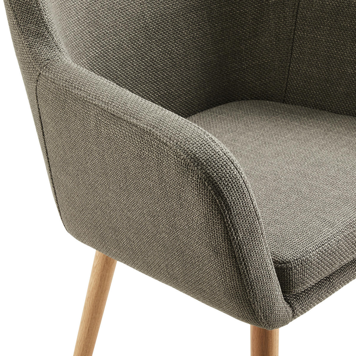 ARMLEHNSTUHL  in Struktur  - Braun/Naturfarben, MODERN, Holz/Textil (62/84/60cm) - Livetastic
