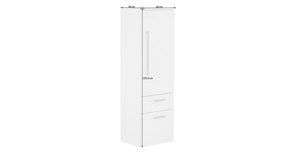 MIDISCHRANK 40/129,6/30 cm - Chromfarben/Weiß, Design, Glas/Holzwerkstoff (40/129,6/30cm) - Dieter Knoll