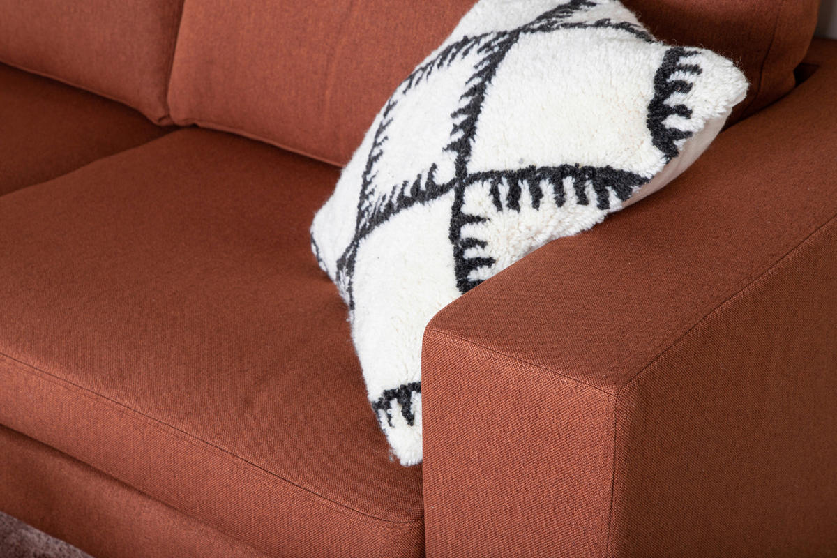2-SITZER-SOFA Schwarz, Rostfarben  - Rostfarben/Schwarz, Design, Kunststoff/Textil (215/84/88cm) - Livetastic