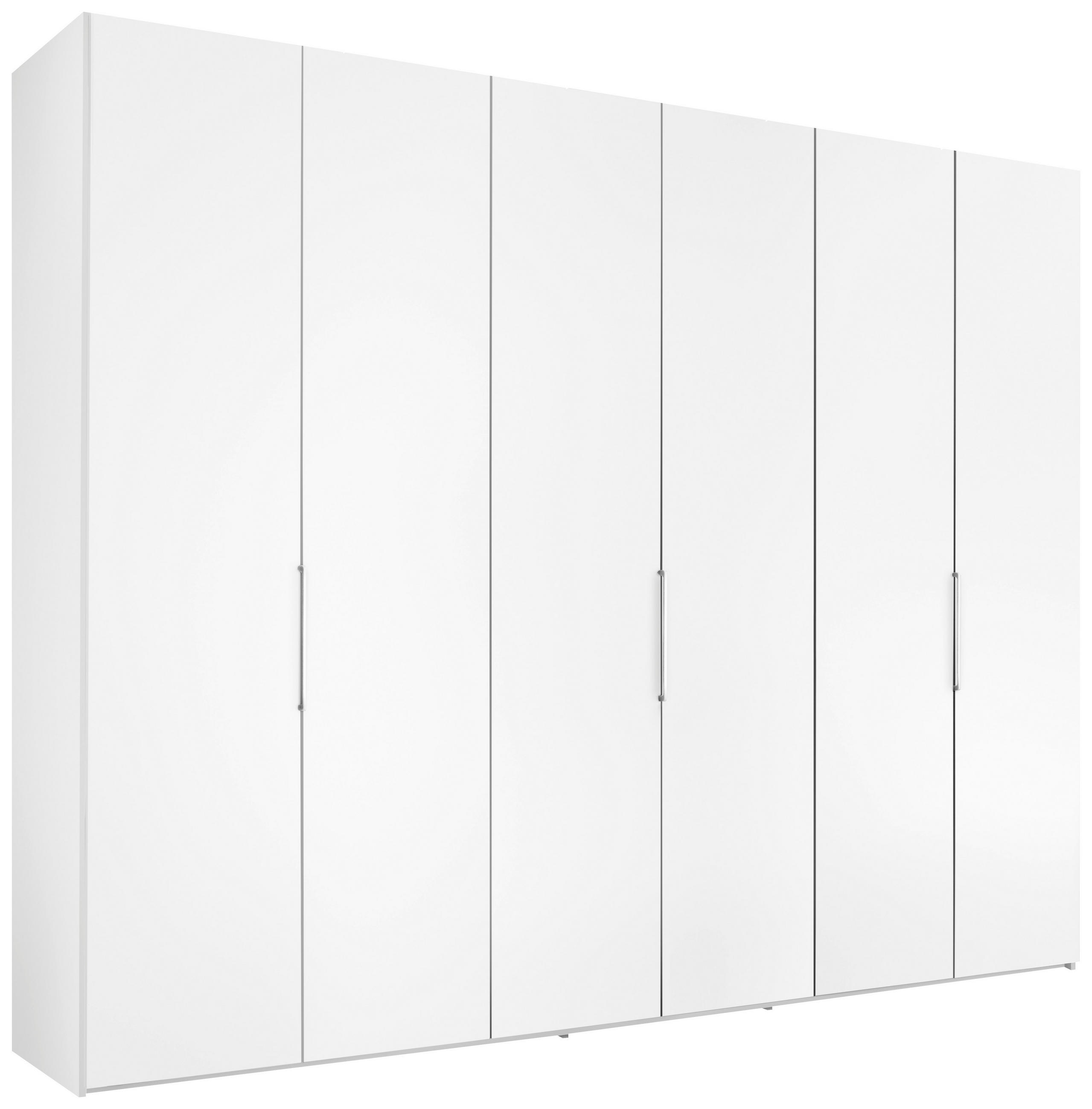 DREHTÜRENSCHRANK inkl. Zubehör 298/240/63 cm,  in Weiß, 6 Tür(en)  - Alufarben/Weiß, Design, Holzwerkstoff/Metall (298/240/63cm) - Dieter Knoll