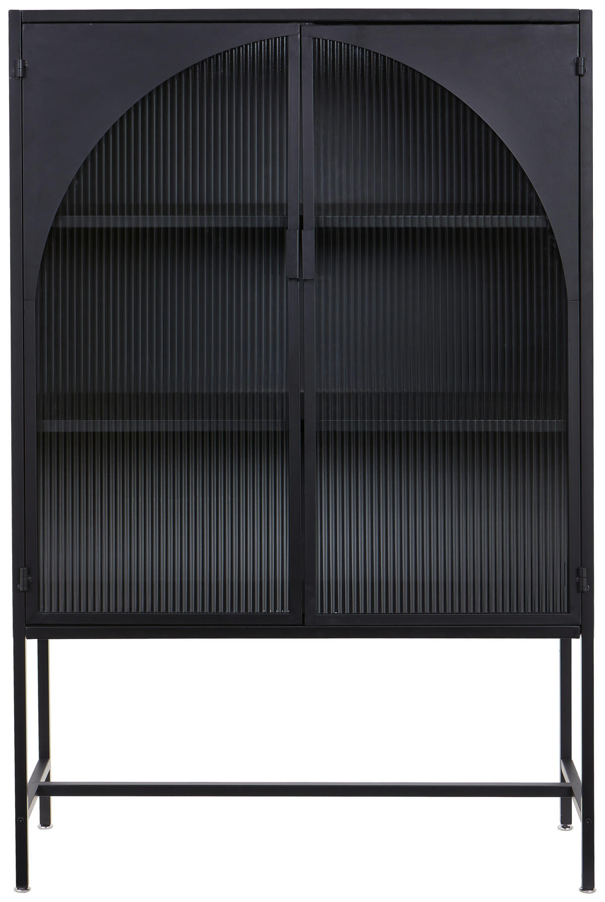 VITRINE  in Schwarz  - Schwarz, Design, Glas/Metall (95/145/35cm) - MID.YOU