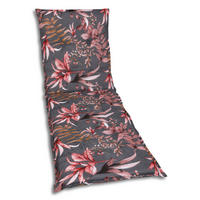 LIEGENAUFLAGE in Anthrazit, Braun, Rosa Blätter  - Anthrazit/Braun, Basics, Textil (60/7/190cm)