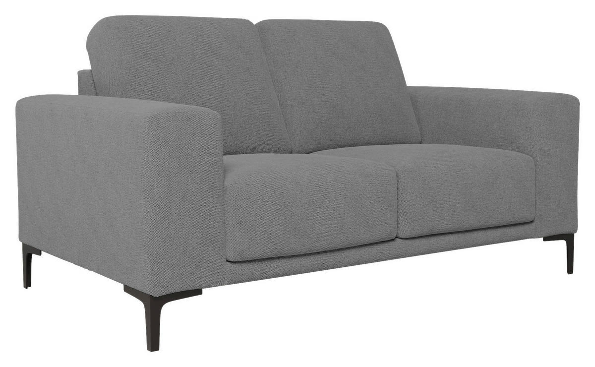 2-SITS SOFFA i trä, metall, textil grå  - svart/grå, Klassisk, metall/trä (164/85/88cm) - Carryhome