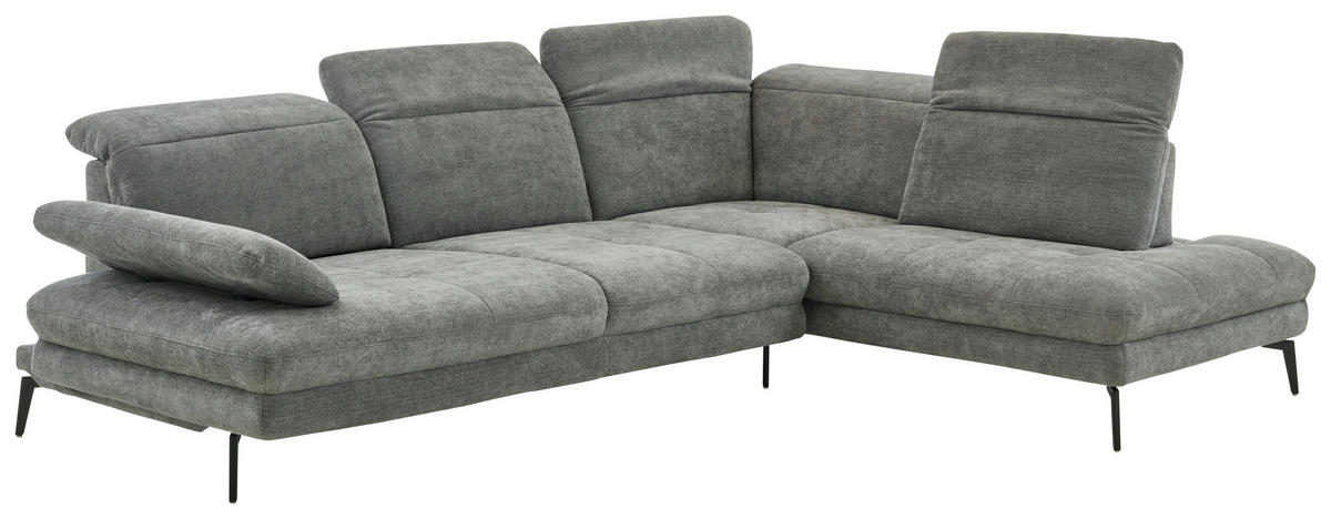 Colțar, textil, gri - negru/gri, Design, metal/textil (311/235cm) - Beldomo Style