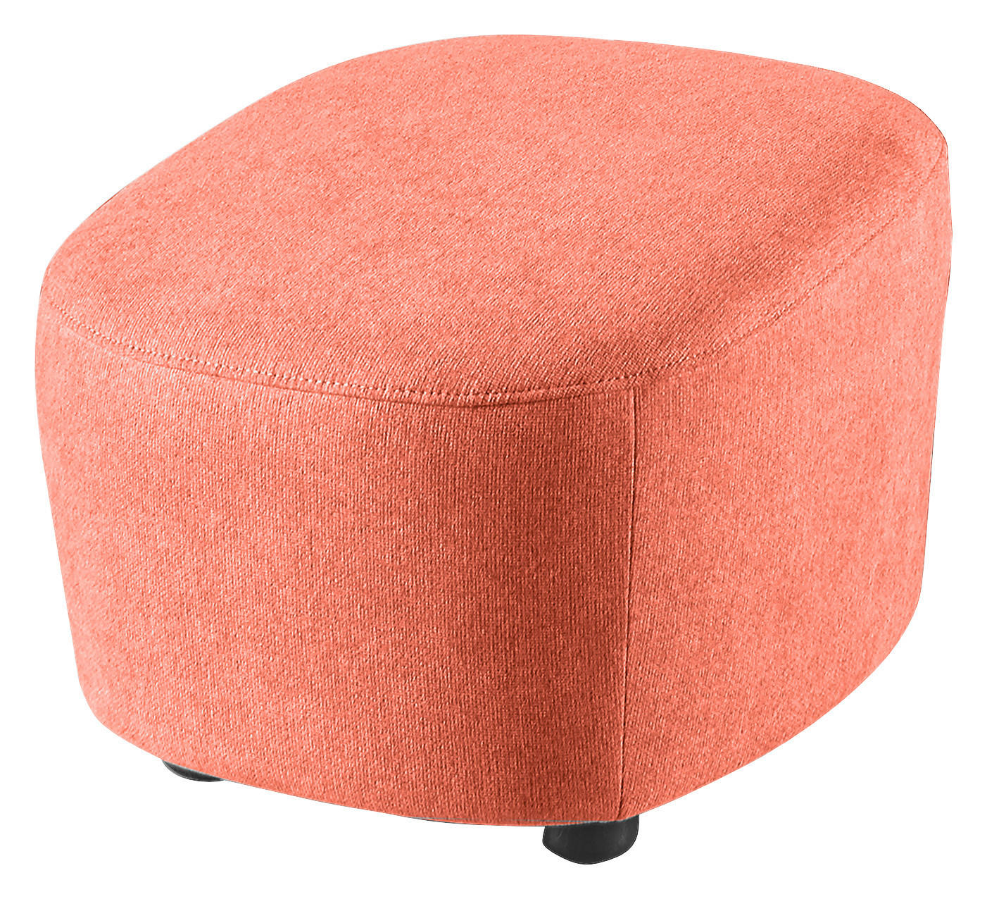 HOCKER Webstoff Koralle  - Koralle/Schwarz, Design, Kunststoff/Textil (54/41/57cm) - SetOne by Musterring