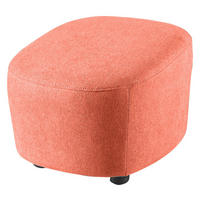 HOCKER Webstoff Koralle  - Koralle/Schwarz, Design, Kunststoff/Textil (54/41/57cm) - SetOne by Musterring